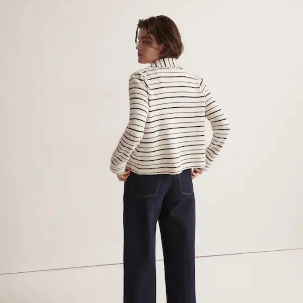 Madewell Navy and Cream Striped Knit - Picture 3 of 16